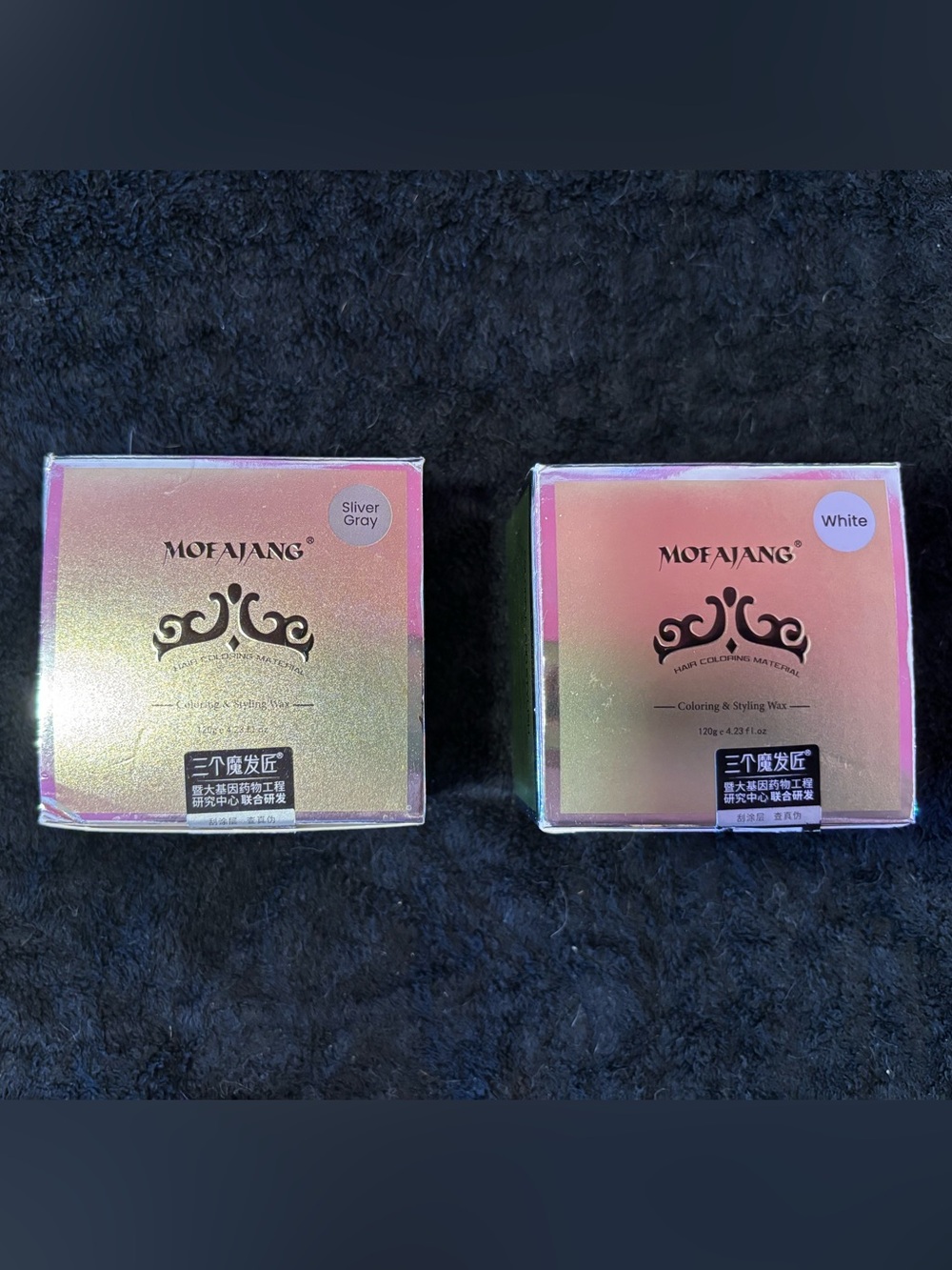 Colored Hair Styling Wax (white and silver)